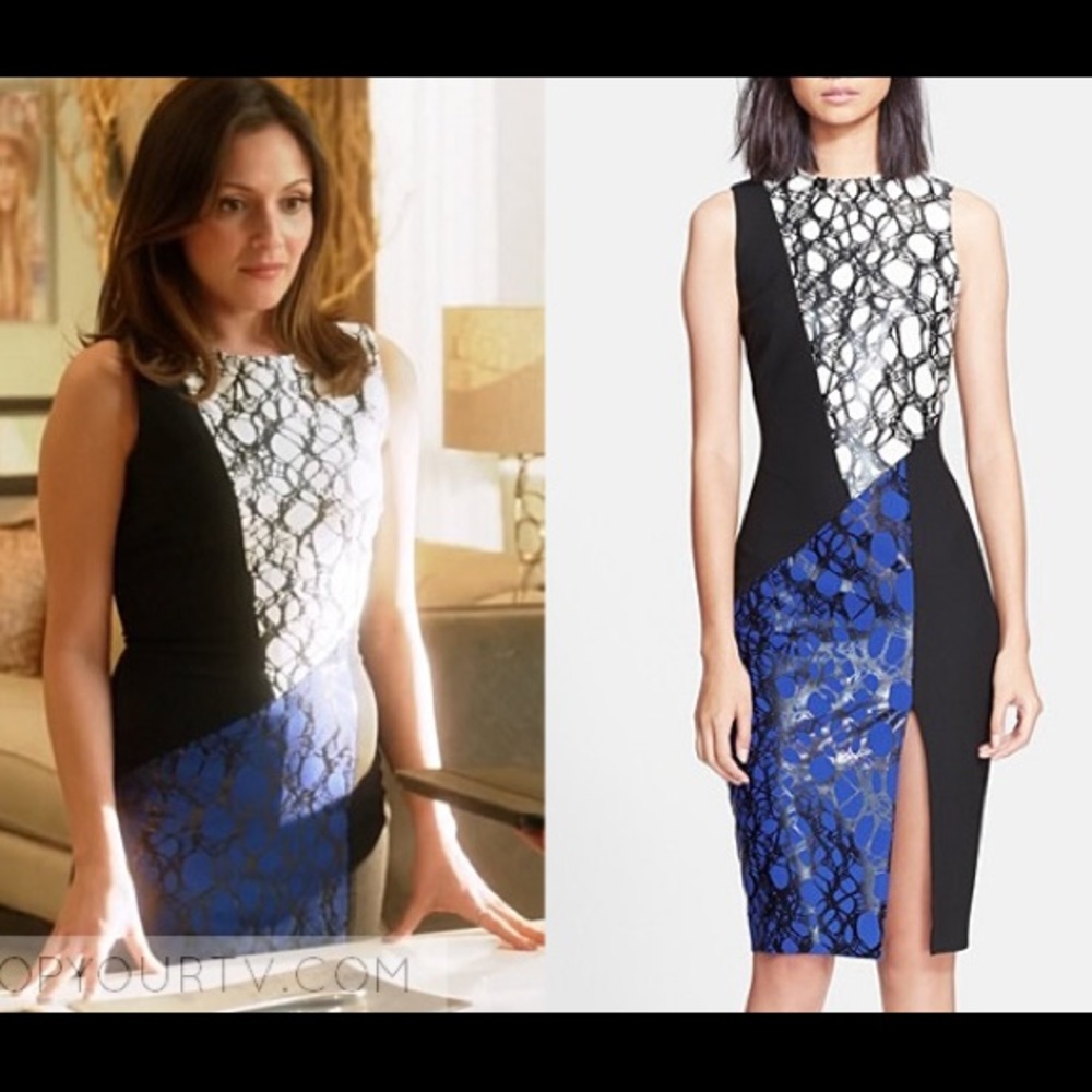 Elizabeth and James Maris Foiled Sheath Dress